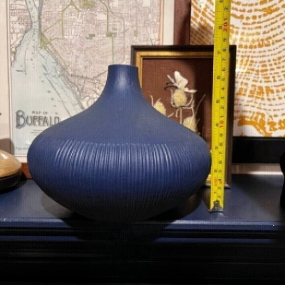 Blue Textured Vase Decor - Picture 3 of 6